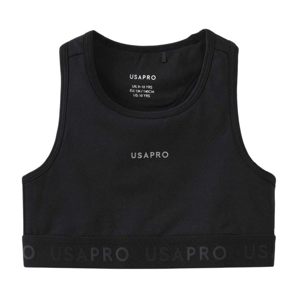 USA Pro Girls Logo Crop Top / Black